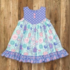 6/7 Whimsical Rose Gigi DRESS and headwrap set